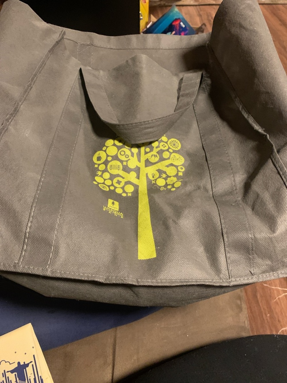 Gray Tote Bag with Lime Tree Graphic - Unbranded